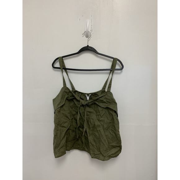 New Banana Republic European Flax LINEN TIE-FRONT TANK XL - Picture 2 of 5